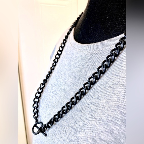Langston unisex chain necklace w/ toggle clasp in black oxide finish.  🖤🖤 NWOT - Picture 1 of 5